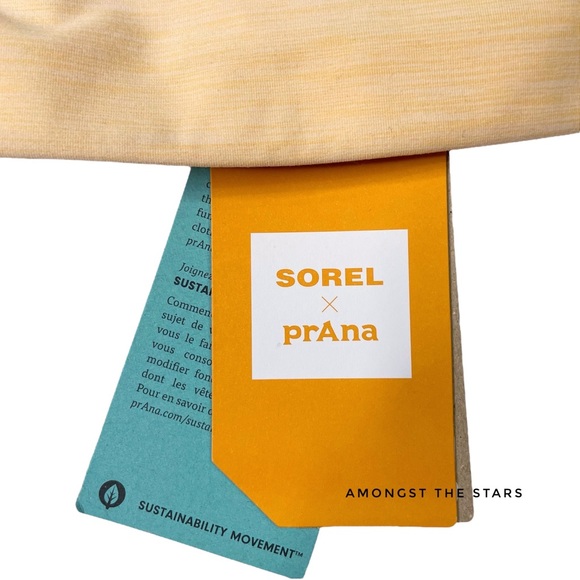 Sorel x prAna Wandering Soul Chalk Yellow & Gold Longline Bralette Sports Bra - Picture 11 of 14